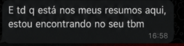 E td q está nos meus resumos aqui, estou encontrando no seu tbm